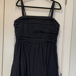 Abercrombie & Fitch Emerson Poplin Wide Strap MIDI Dress - Black, XL